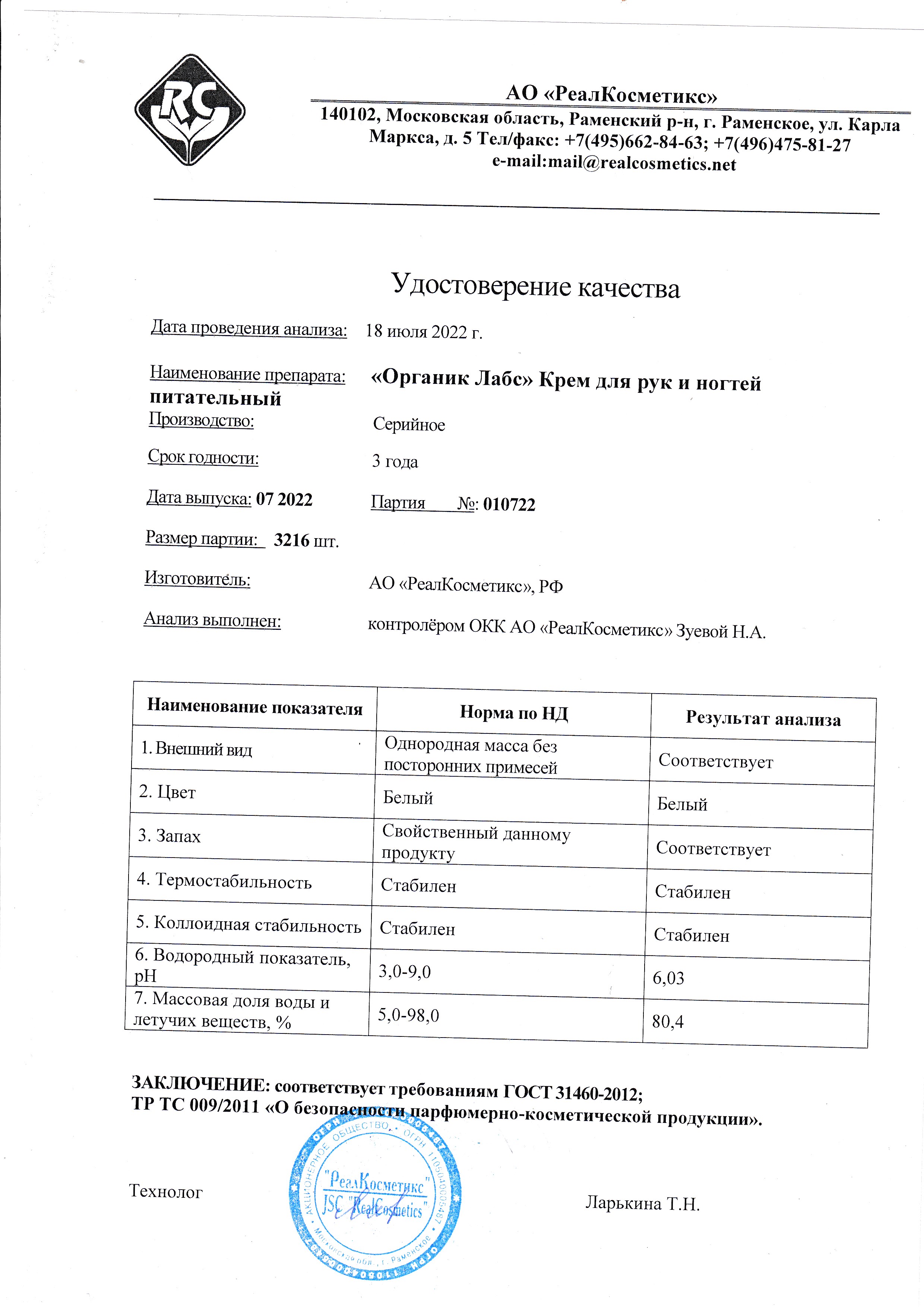 Паспорт №072022